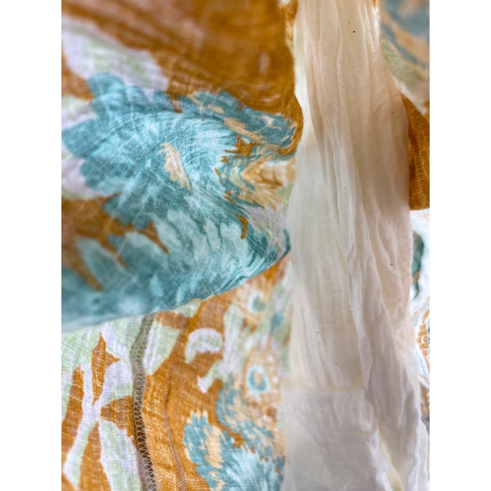 D'Ascoli Floral Paisley Maxi Dress Orange Blue Boho Resort Italian Summer Size S - Picture 9 of 14